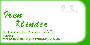 iren klinder business card